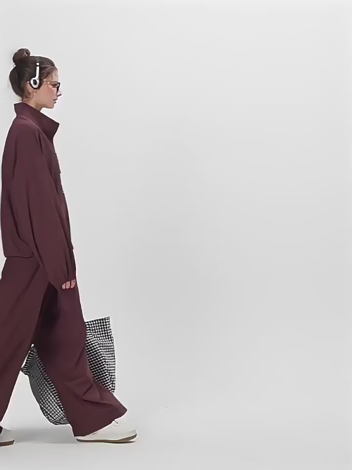 Street Relaxed Wide-Leg Banding Pants TSBP0276