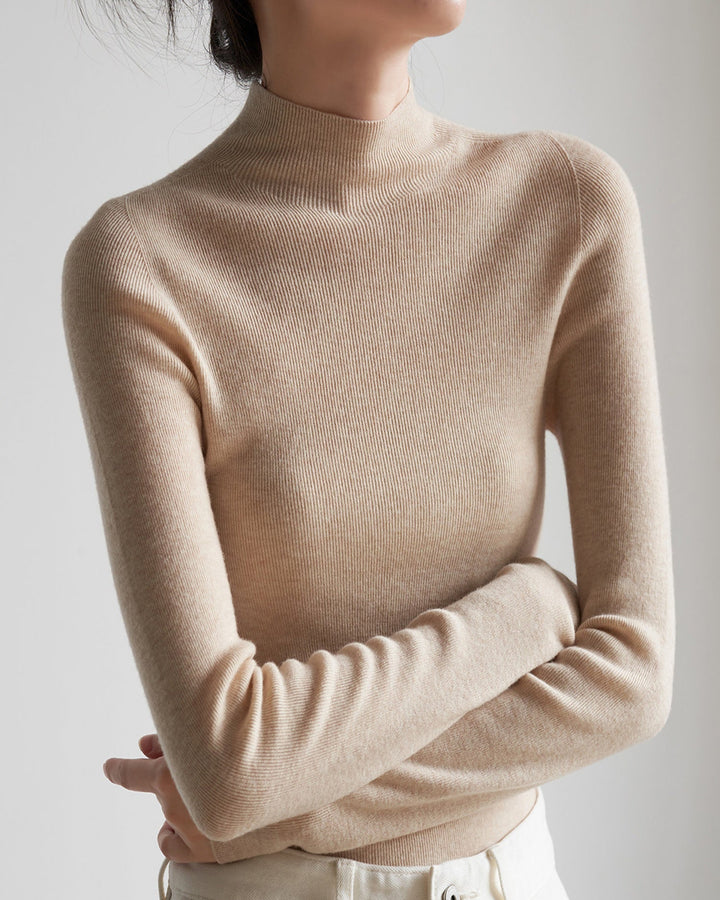 Silkline Merino Mock Neck Knit Top SSKT0316